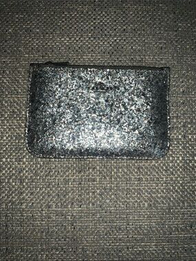 Coach Silver Glitter Slim 5 Slot zippered Card & Key Holder